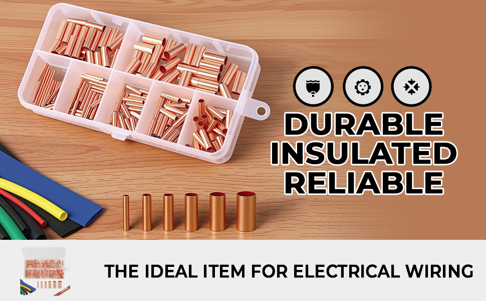 Serplex® 250 Pcs Copper Wire Terminal Connectors with Heat Shrink Tubes