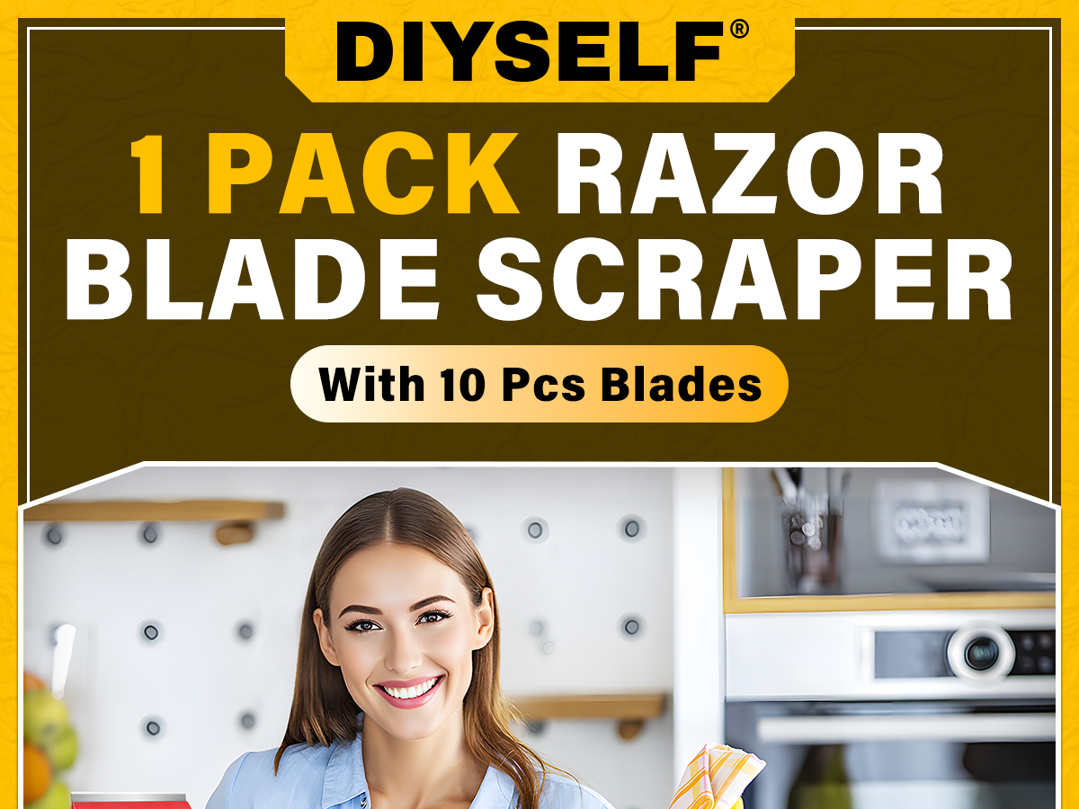 DIYSELF Razor Blade Scraper with 10 PCS 4" Blades, Scraper for Cleaning