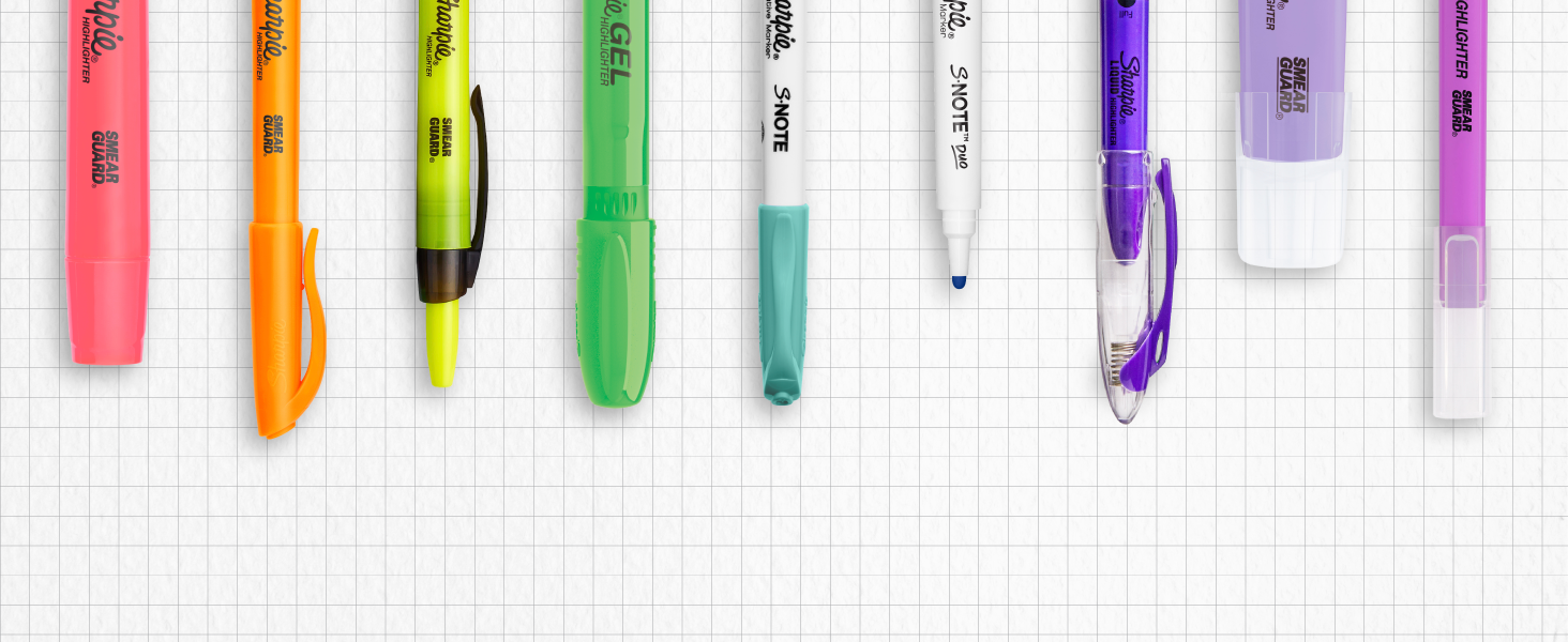 Sharpie Tank Highlighters, Assorted Colors, Chisel Tip, Back to School Essentials, Teacher & Office Supplies, Smear-Resistant, 12-Pack