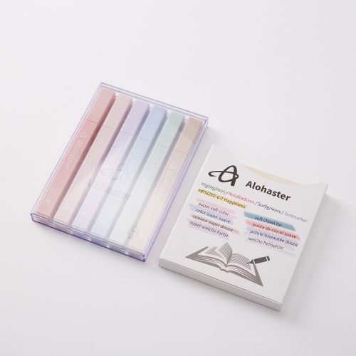 Alohaster Highlighters, HPSIZEE-6-T, 6 Pack - Happiness