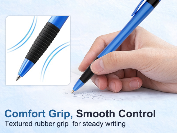 Pens Bulk, 60 Pack Gripped Slimster Ballpoint Pens Black Ink