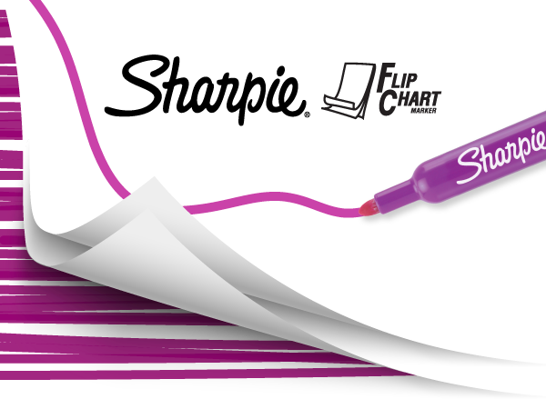 Sharpie Flip Chart Markers, Bullet Tip, Assorted Colors, Low-Odor, Squeak-Free, 8 Count - Office Presentation, Back to School, Teacher Supplies