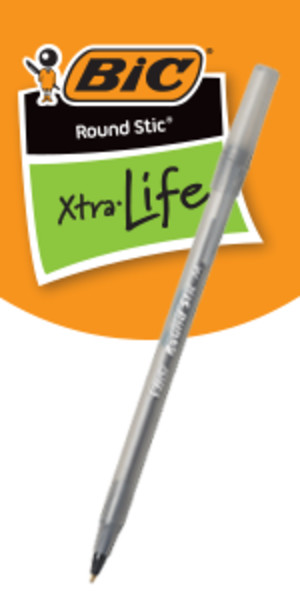 BIC Round Stic Xtra Life Ballpoint Pen, Ultra Long Lasting and Consistent Performance, 144-Count in Black Ink