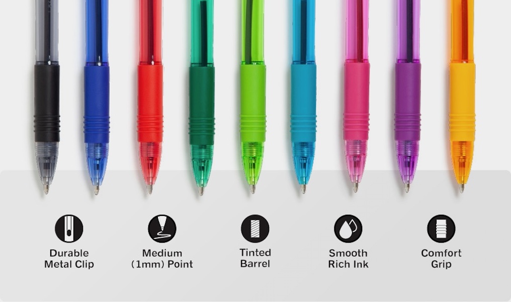Zebra Pen Z-Grip Retractable Ballpoint Pen, Black Ink, 1.0mm, 18-Pack