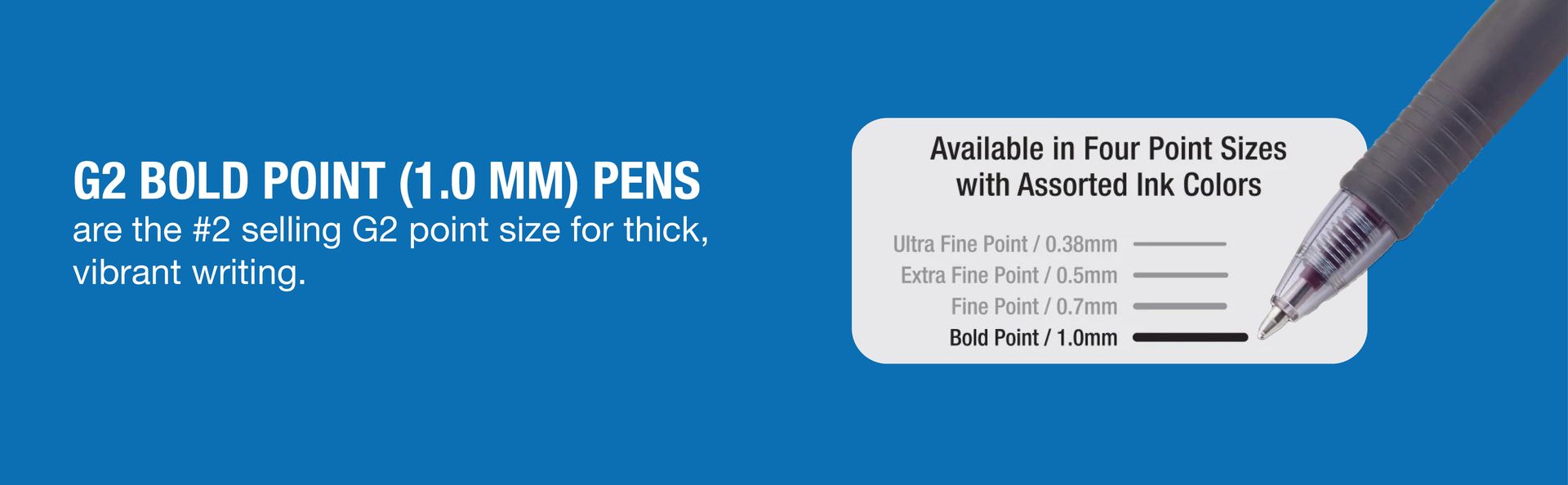 PILOT G2 Premium Gel Pens, Bold Point 1.0mm, Black/Blue/Red Ink, Tub of 36