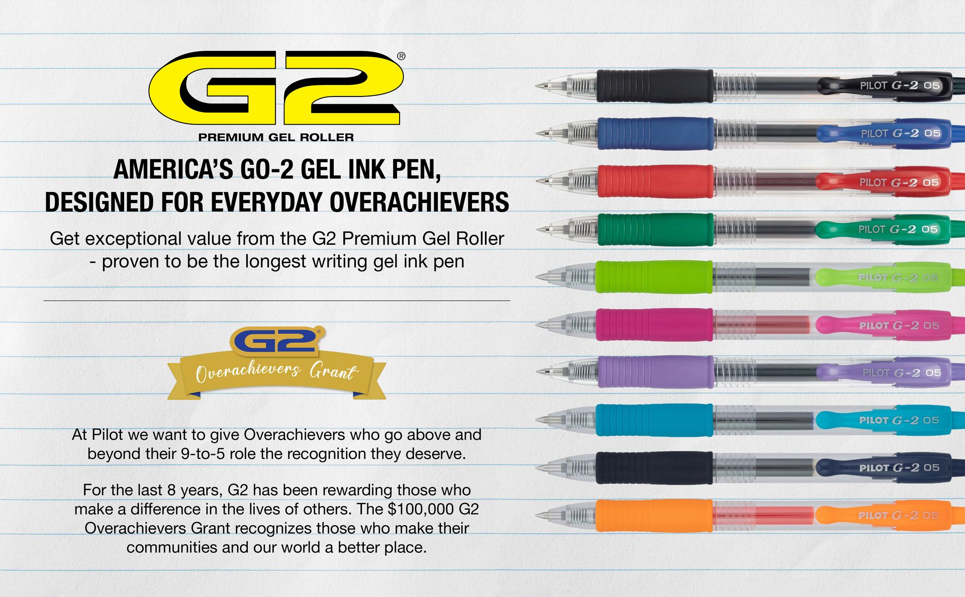 PILOT G2 Premium Gel Pens, Extra Fine Point 0.5mm, Blue Ink, 12-Pack