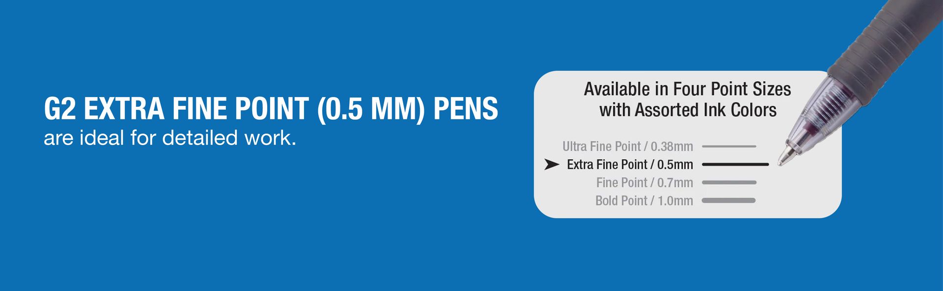 PILOT G2 Premium Gel Pens, Extra Fine Point 0.5mm, Blue Ink, 12-Pack