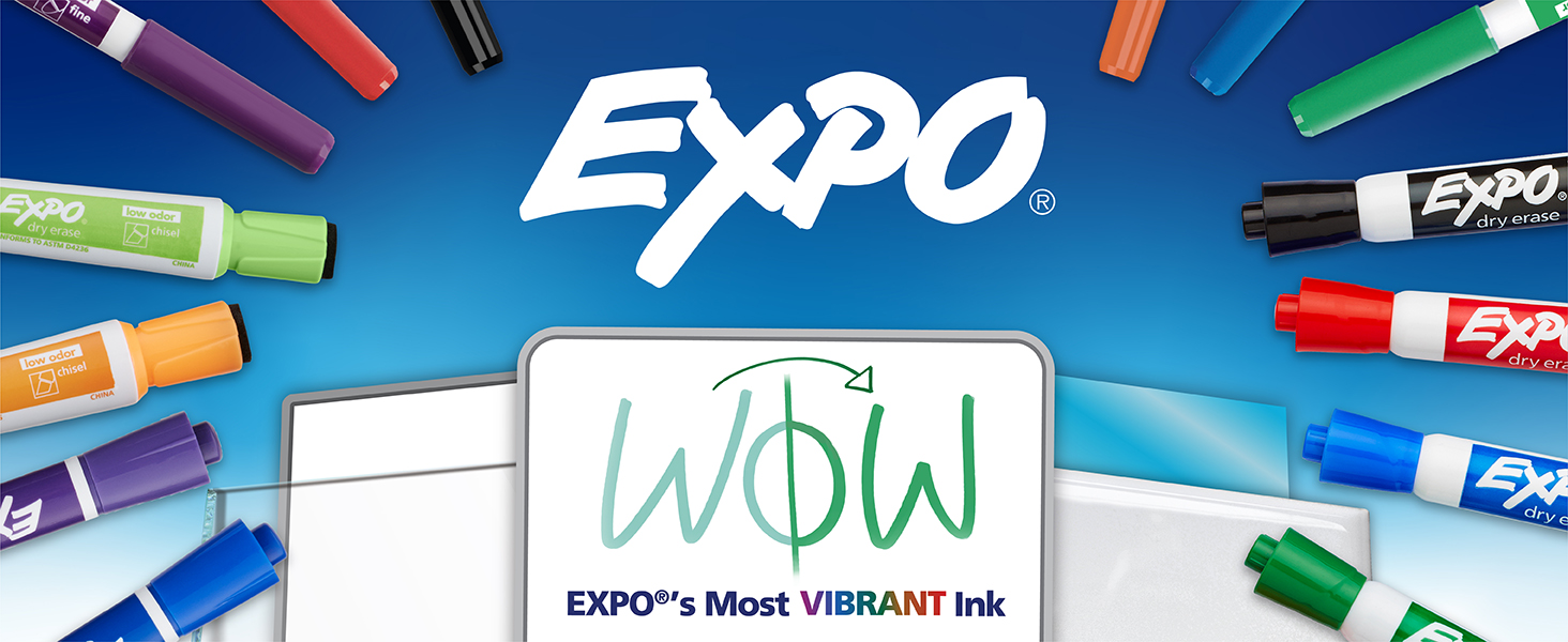 EXPO Dry Erase Markers, Low Odor Ink, Chisel Tip, 8 Count - Whiteboard, Calendar, Organization, Essential Supplies for Office, School, Classroom, Teachers
