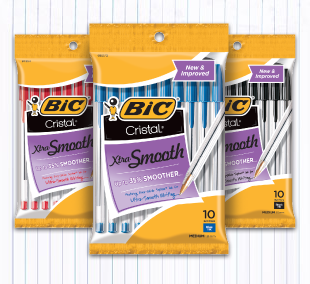 BIC Round Stic Xtra Life Black Ballpoint Pens, Medium Point, 36-Count