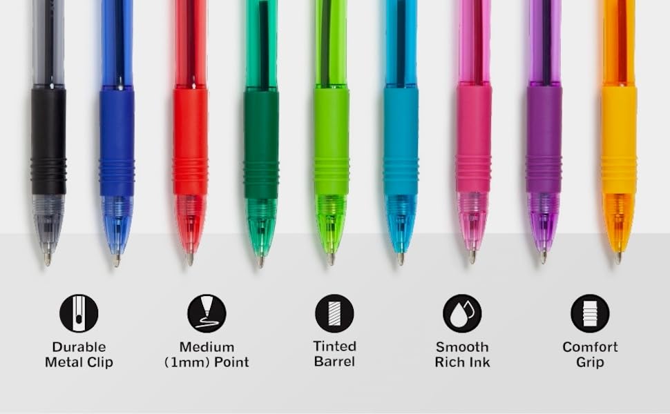 Zebra Pen Z-Grip Retractable Ballpoint Pen, Medium Point 1.0mm, 12 Black & 12 Blue Ink Pens, Bulk Pack of 24