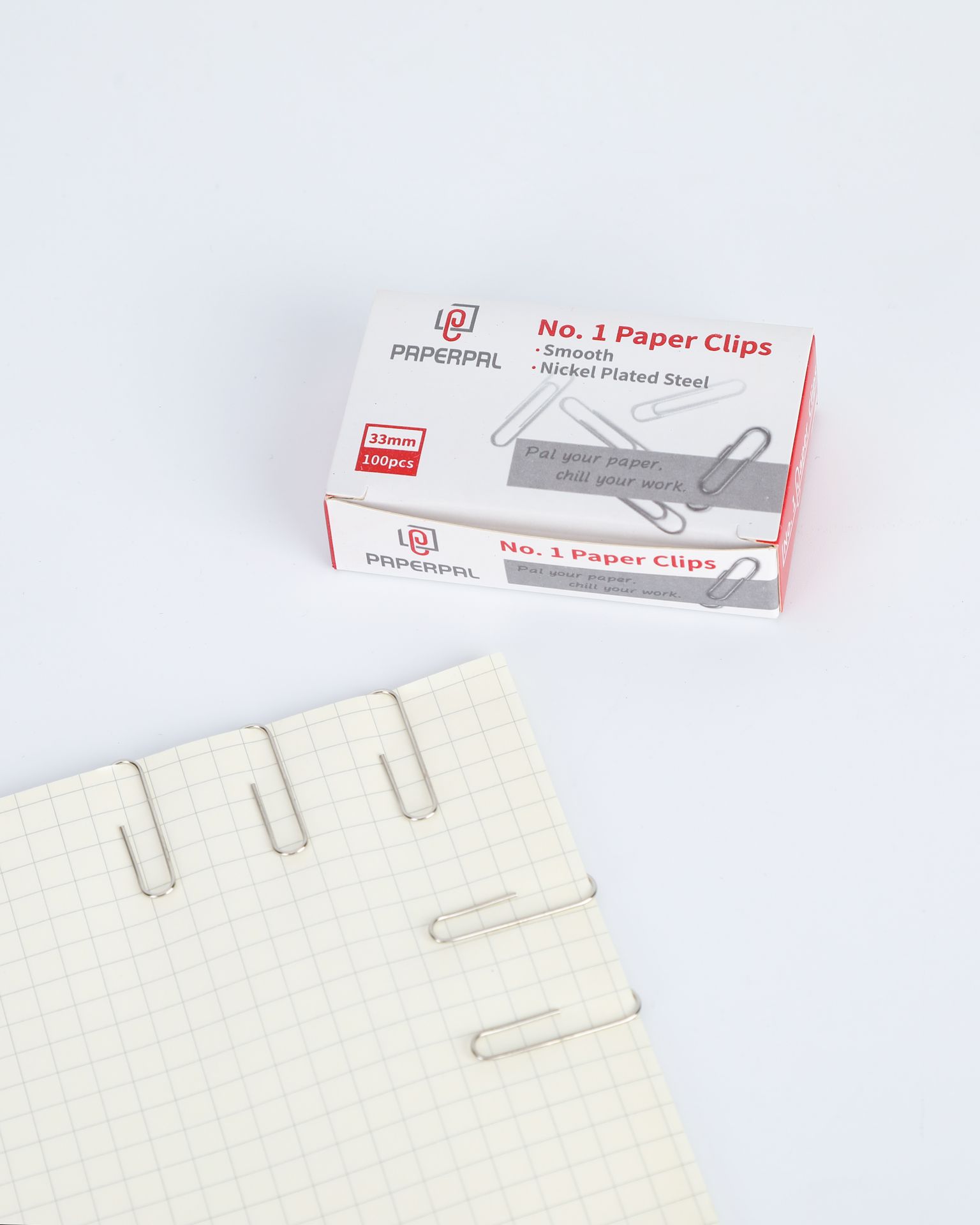 PAPERPAL Paperclips for Office School & Personal Use, #1 Smooth Paper Clip (1-2/7"), 600 Medium Paper Clips (6 Boxes of 100 Each), Silver