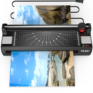 Laminator Machine for A3/A4/A6, YE381 13inch Thermal & Cold Laminating Machine for Home Office School Teacher Use with 50 Pouches, Paper Trimmer and Corner Rounder