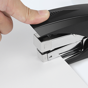 AFMAT ES10 Stapler for Desk, 50 Sheet Effortless Desktop Stapler Staple with One Finger, Portable Ergonomic Handheld Staplers Heavy Duty, Built-in Remover, Space Save Size, Good for Home & Office