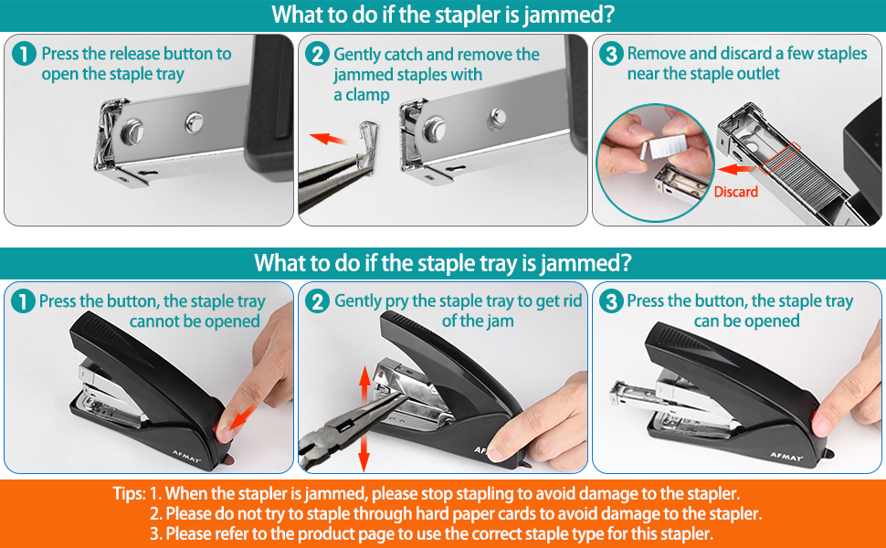 AFMAT ES10 Stapler for Desk, 50 Sheet Effortless Desktop Stapler Staple with One Finger, Portable Ergonomic Handheld Staplers Heavy Duty, Built-in Remover, Space Save Size, Good for Home & Office
