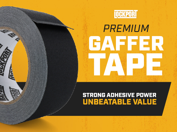 Lockport Black Gaffers Tape 2 Inch x 30 Yards - 4 Pack Pro Matte Gaff Tape