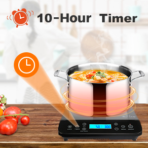 Duxtop Portable Induction Cooktop, Countertop Burner 1800W Black 9610LS