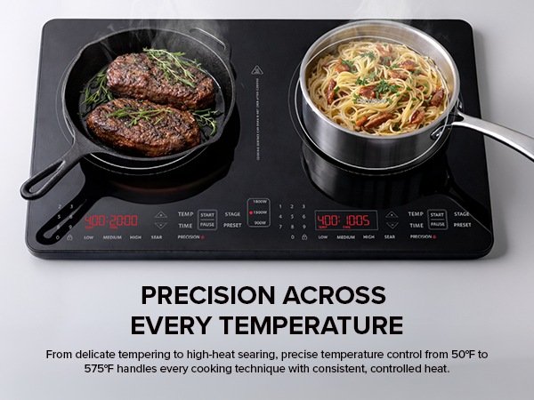 Nuwave PIC Double Portable Induction Cooktop, 900W/1500W/1800W Options
