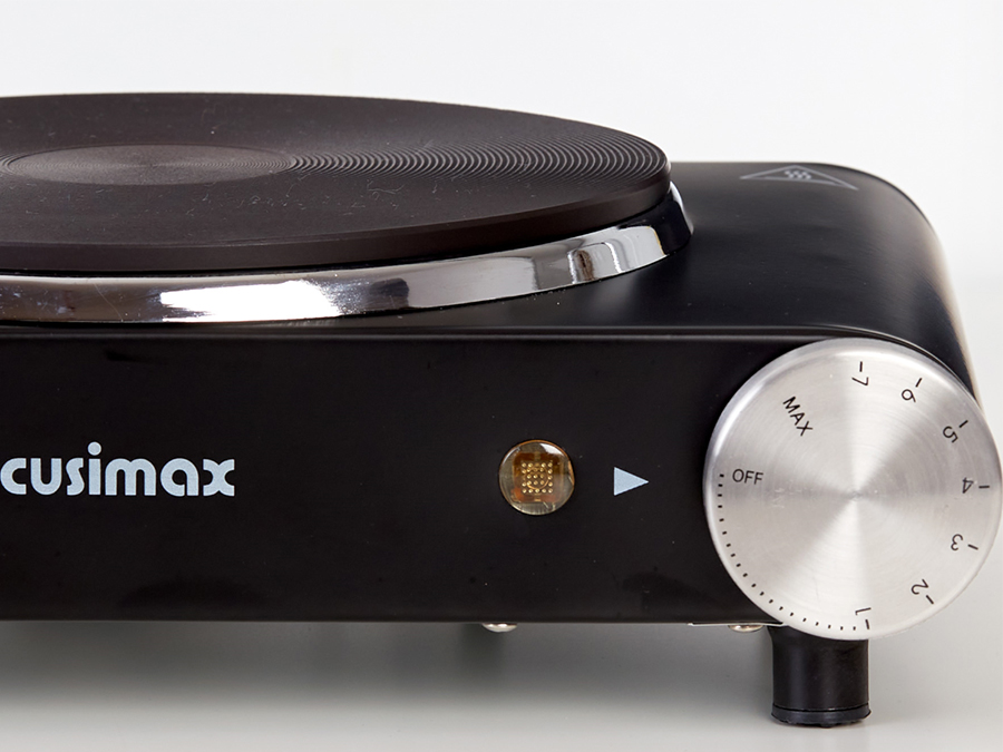 CUSIMAX Electric Hot Plate for Cooking Portable Single Burner 1500W Cast Iron hot plates Heat-up in Seconds Adjustable Temperature Control Stainless Steel Non-Slip Rubber Feet Upgraded Version B101