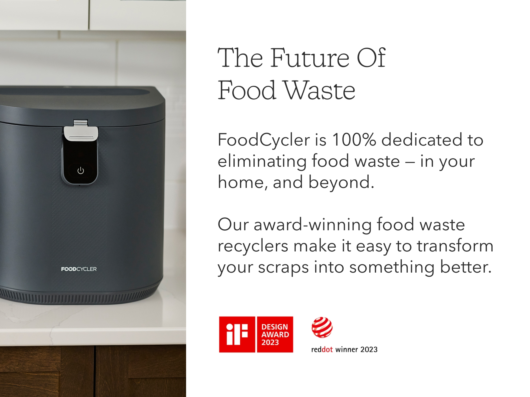 Food Cycler Eco 5 Award-Winning Kitchen Food Recycler | Indoor Composter Bin Alternative | Electric Countertop Food Disposer with Odorless 5L Indoor Food Waste Bin for Easy Waste Management | Grey