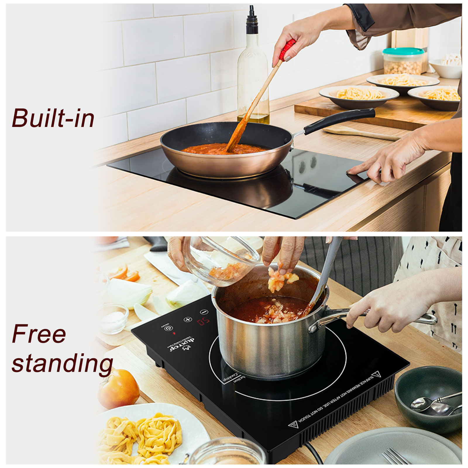 Duxtop Built-in Induction Cooktop, Portable Induction Burner 1800W 8600BI