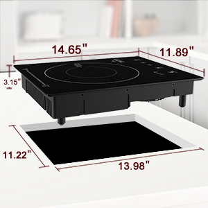 Duxtop Built-in Induction Cooktop, Portable Induction Burner 1800W 8600BI
