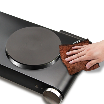 CUSIMAX 900W+900W Double Hot Plates, Cast Iron hot plates, Electric Cooktop, Hot Plates for Cooking Portable Electric Double Burner, Black Stainless Steel Countertop Burner