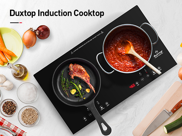 Duxtop 1800W Portable Induction Cooktop 2 Burner, 8620BI/BTK35