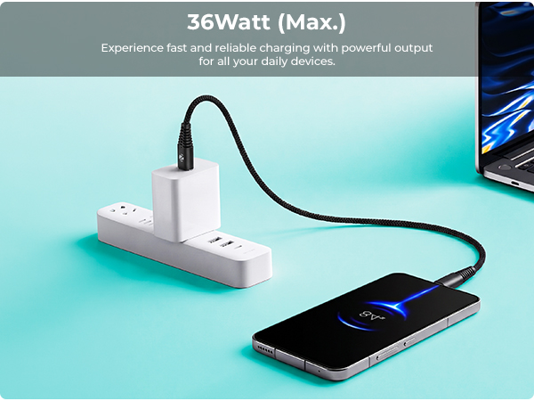 Zebronics Type-C Fast Charging Cable, Upto 480 Mbps, 36W Rapid Charge, 3A Output, Charge & Sync Data Cable, 1 Meter Length, Tangle-Free Durable Design (CU300T)