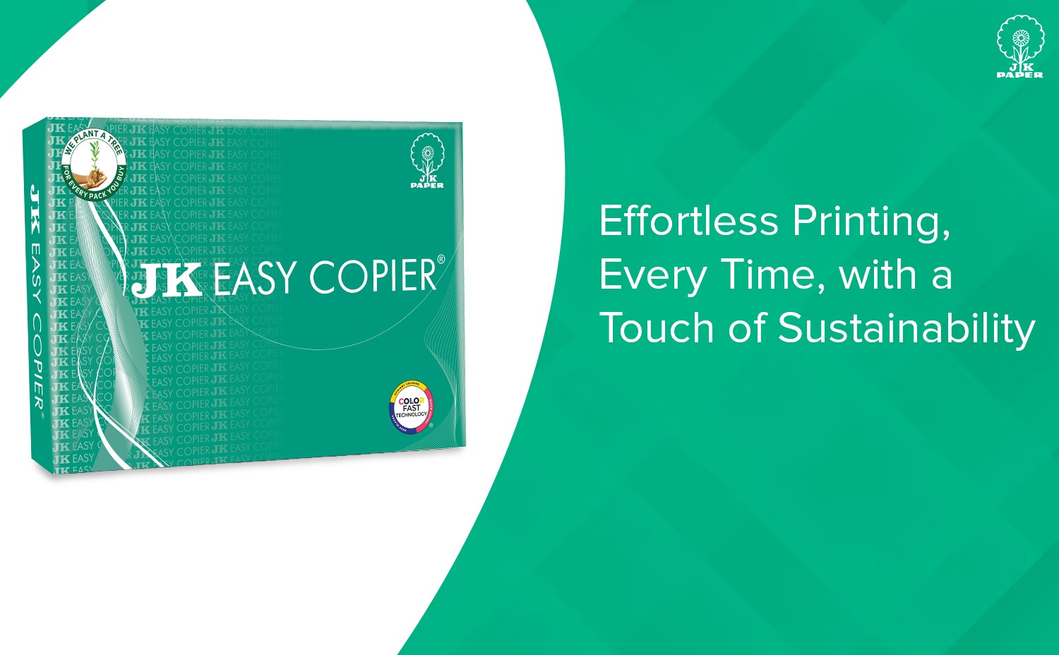 JK Easy Copier Paper | A4 Size | 70 GSM | 500 Sheets | White Paper, 1 Ream | For Laserjet & Inkjet Printer | Fast Drying | Both Side Print | Eco Friendly | ColorLok (Pack of 1) | One Ream