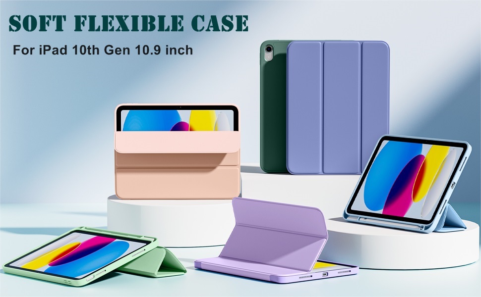 ProElite Smart Case for iPad (A16) 11th/10th Generation (2025/2022) [Auto Sleep/Wake Cover] [Left Side Pencil Holder] [Soft Flexible Case] Recoil Series - Wine