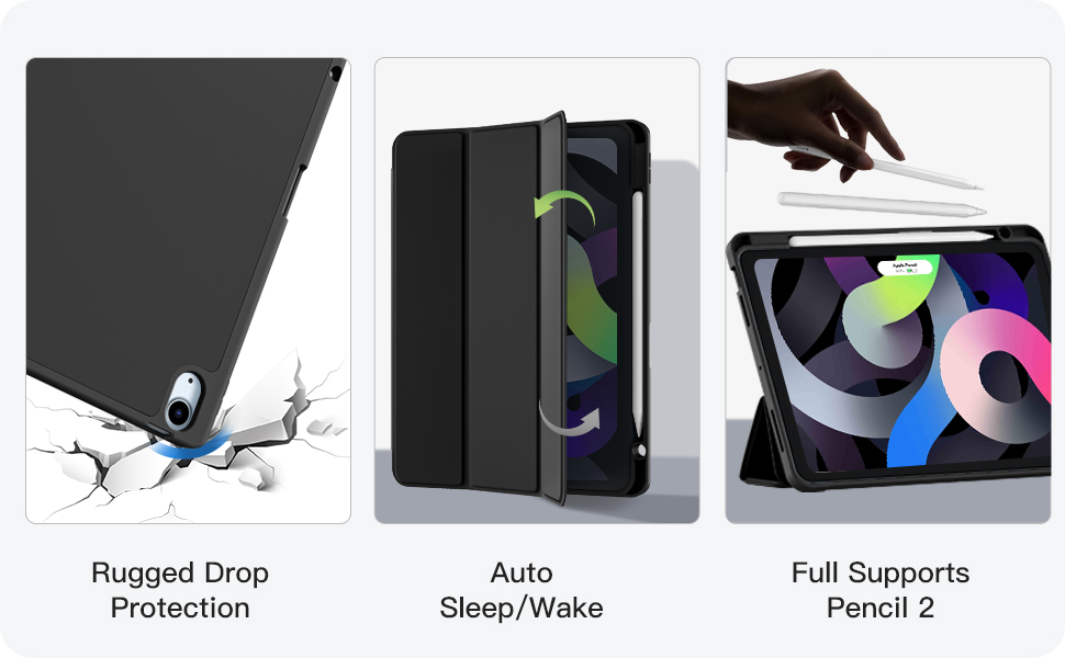 ProElite Smart Case for iPad (A16) 11th/10th Generation (2025/2022) [Auto Sleep/Wake Cover] [Left Side Pencil Holder] [Soft Flexible Case] Recoil Series - Wine