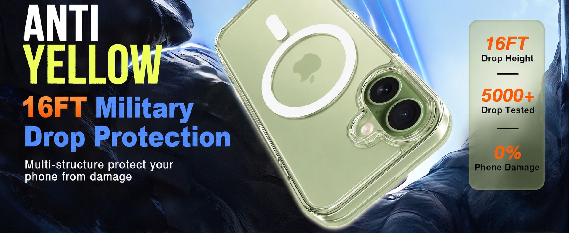 DIZORO Crystal Clear Magnetic Compatible with iPhone 17 Case with Anti-Yellow Anti-Scratch Shockproof Transparent Cover