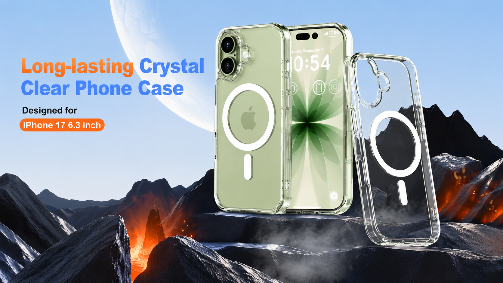 DIZORO Crystal Clear Magnetic Compatible with iPhone 17 Case with Anti-Yellow Anti-Scratch Shockproof Transparent Cover