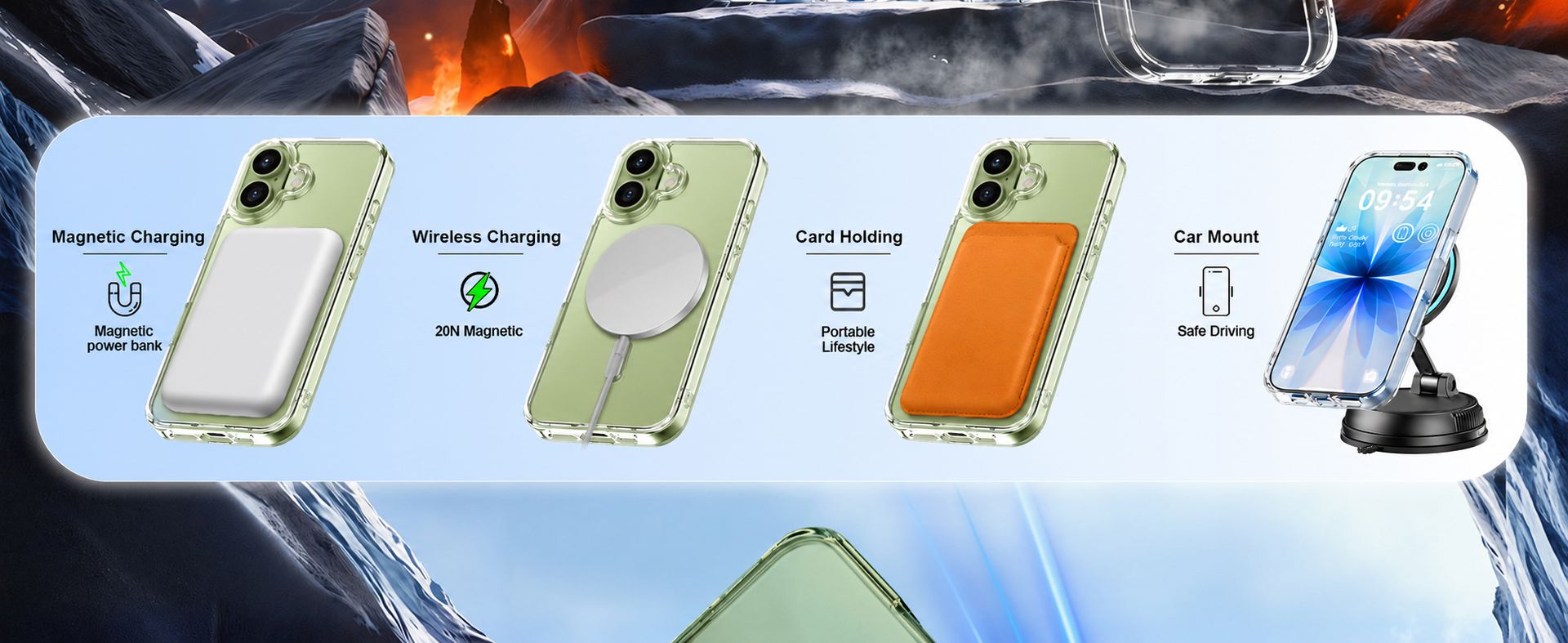 DIZORO Crystal Clear Magnetic Compatible with iPhone 17 Case with Anti-Yellow Anti-Scratch Shockproof Transparent Cover