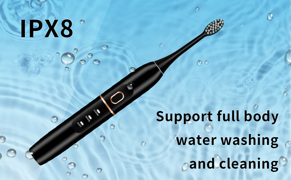 kingheroes Electric Toothbrush Set, Comes with 8 Brush Heads & Travel Case,4 Modes with 2 Minutes Built in Smart Timer, One Charge for 60 Days, 42000 VPM Motor (Black)