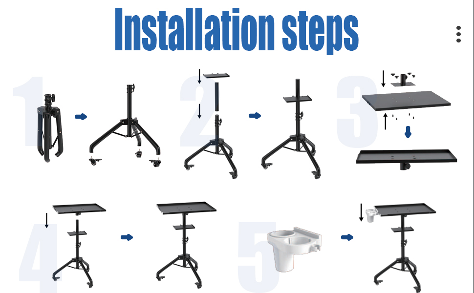 ZHOOGE Salon Tray Cart on Wheels with Stand Rack Tray, Premium Iron Alloy Tattoo Tray Height Adjustable Salon Service Tray with 360 Degree Mute Universal Tricycle for Tattoo Work, SPA and Dental Tray