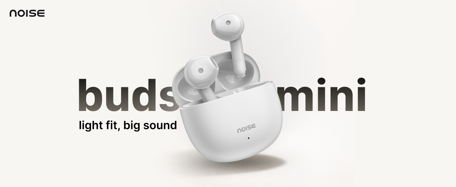 Noise Buds Mini Truly Wireless Earbuds (2026) | Half in-Ear Design | 40H Playtime | Quad Mic ENC for Clear Calls | 13mm Driver | Low Latency Gaming Mode | BT v5.3 | IPX4 Sweat Resistant - Jet Black