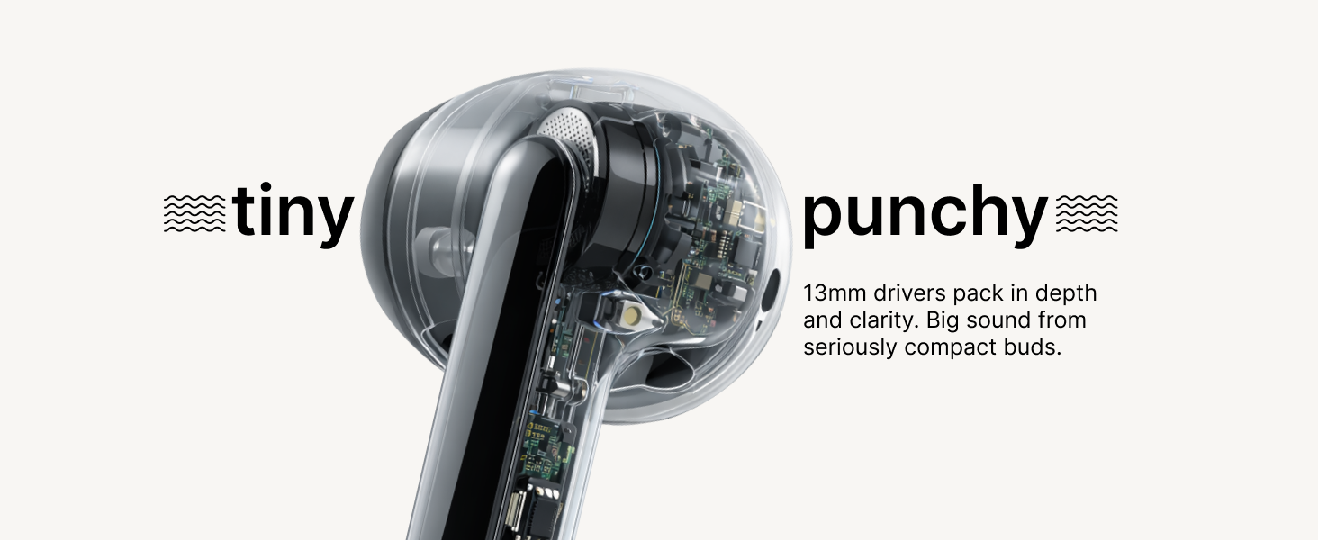 Noise Buds Mini Truly Wireless Earbuds (2026) | Half in-Ear Design | 40H Playtime | Quad Mic ENC for Clear Calls | 13mm Driver | Low Latency Gaming Mode | BT v5.3 | IPX4 Sweat Resistant - Jet Black