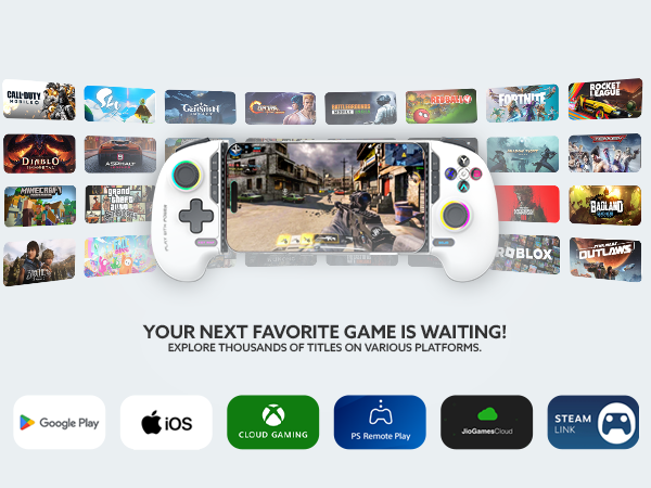 EvoFox Deck 2 Smartphone Gamepad with Hall Effect Triggers & Joysticks | Bluetooth Wireless Controller for Android, iOS, Windows, macOS & Nintendo Switch | Key Mapping, Macro Buttons, RGB Lighting