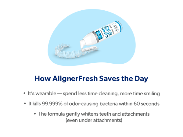 EverSmile AlignerFresh Original Clean Foam – Cleaner Compatible w/Invisalign and All Clear Aligners & Retainers – Eliminates Bacteria, Whitens Teeth, Fights Bad Breath – 50ml (1 Pack)