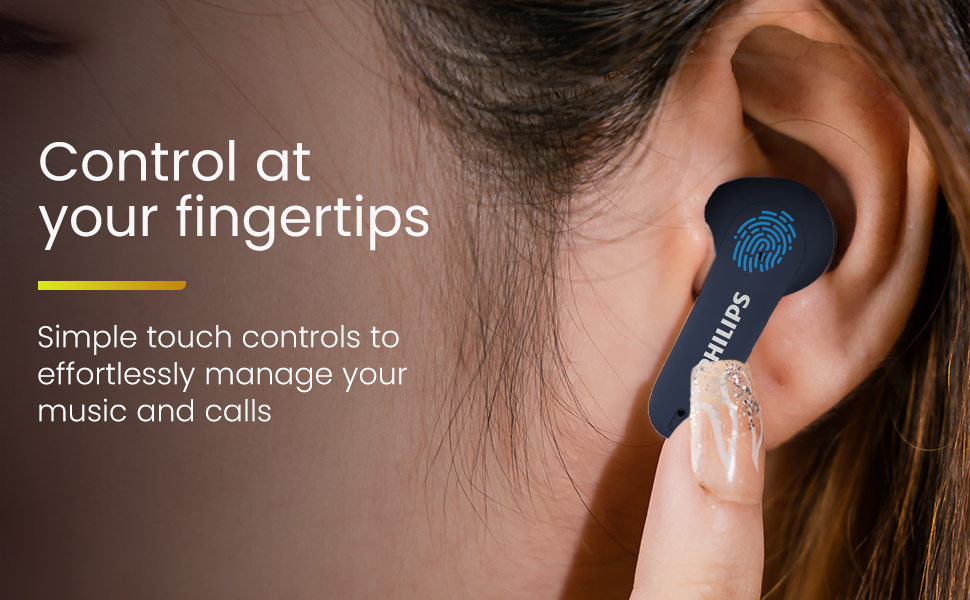 PHILIPS TAT1269 True Wireless in-Ear Earbuds with Mic, 13mm Drivers, Bluetooth 5.4, 40H Playtime, IPX5, Fast Charging, TouChannel Controls, Voice Assistant, Mono Mode, LED Indicator(Cosmic Blue)