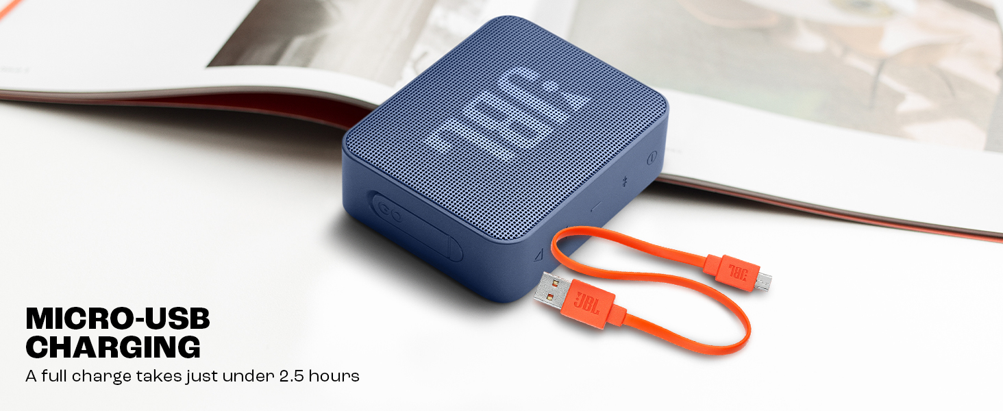 JBL Go Essential with Rich Bass, Wireless Ultra Portable Bluetooth Speaker, Vibrant Colors, Waterproof, Type C (Without Mic, Red)