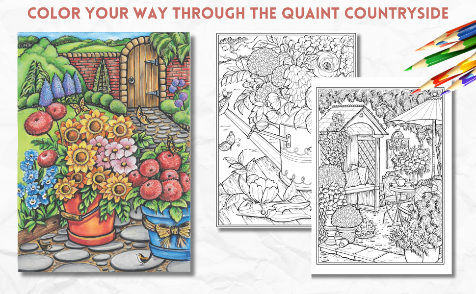 Creative Haven Country Gardens Coloring Book (Adult Coloring Books: In The Country)