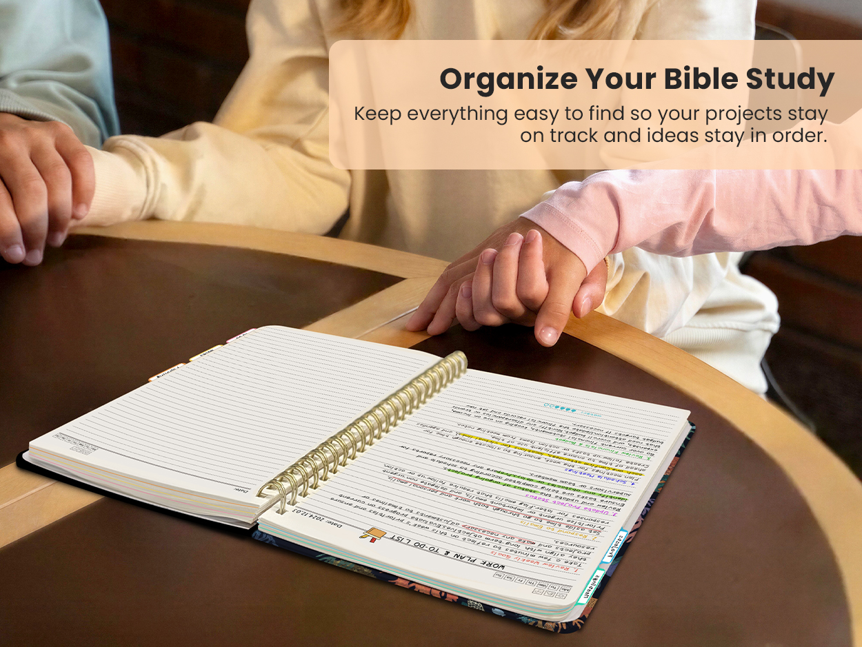 ZOTIA Large Spiral Notebooks for Work 5 Subject with Removable Dividers