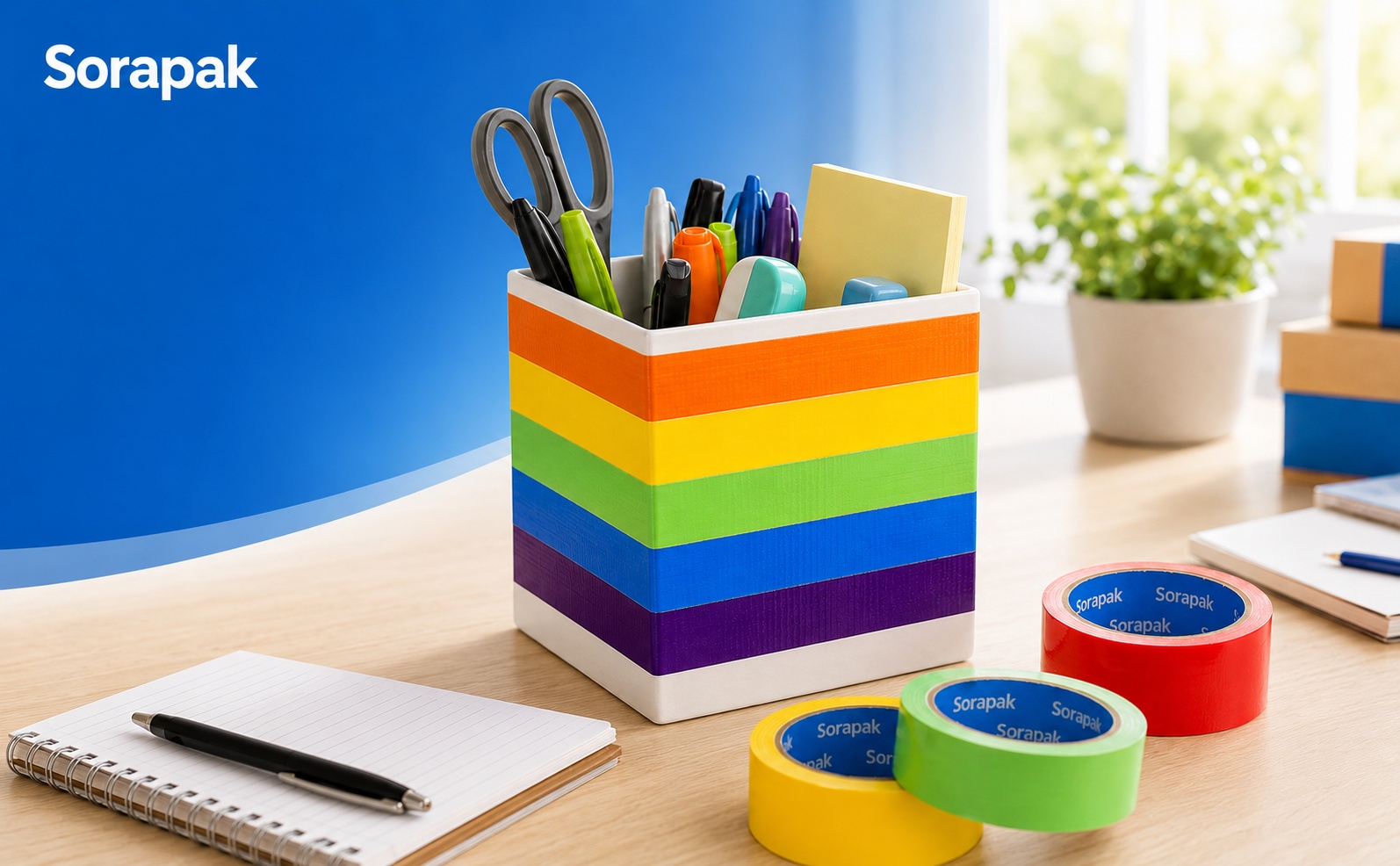 Colored Duct Tape 6 Rolls, 1 in x 10 yd, Rainbow Tape for DIY Crafts
