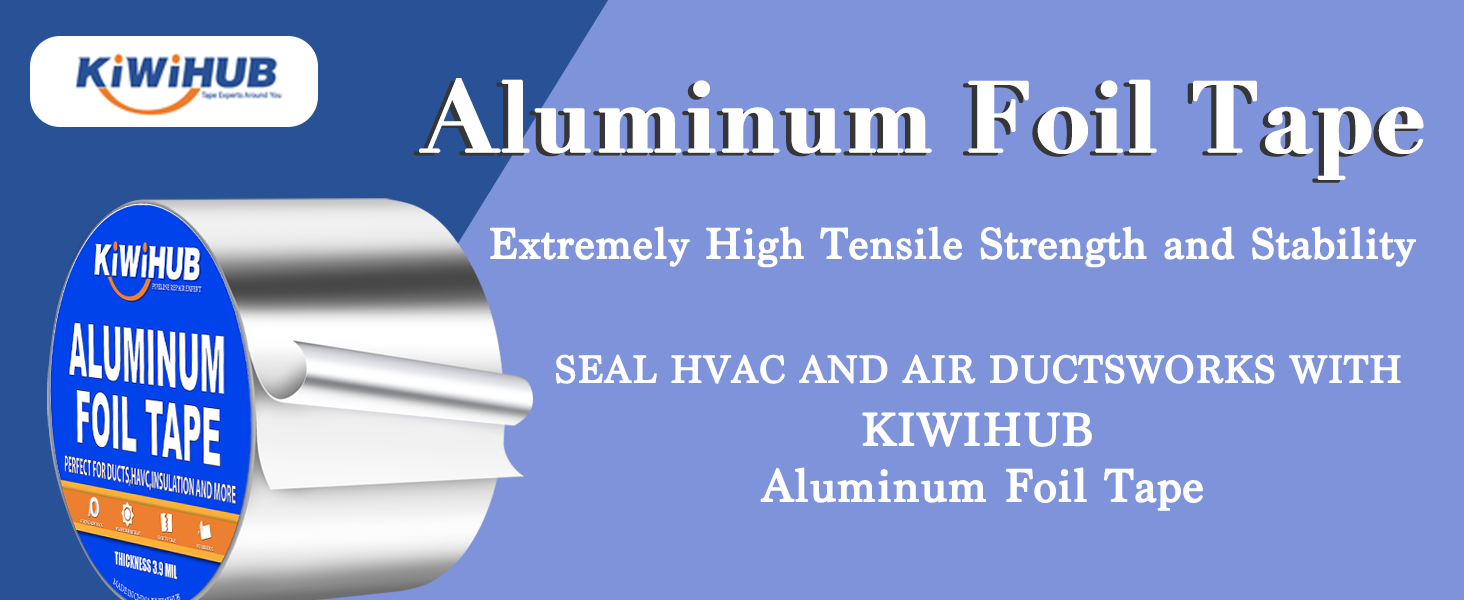 Aluminum Foil Tape, 3in x 65ft 3.9Mil, Heavy Duty HVAC Tape