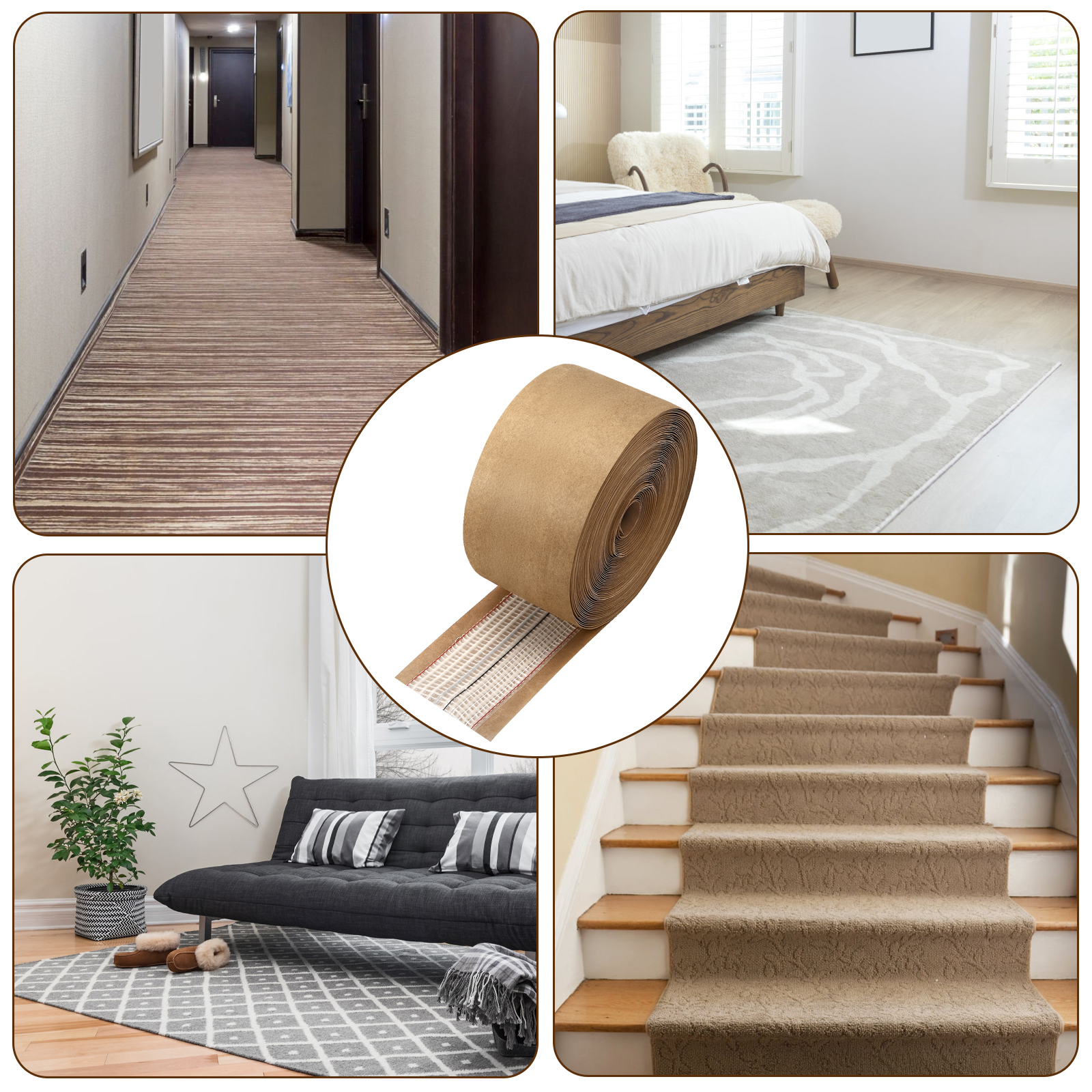 Fasmov Carpet Joining Tape, 4 Inches x 66 ft Carpet Seam Tape, Heat Bond Seaming, Strong Adhesion, DIY Tape for Hardwood Floors, mats, Wall Hanging, Safe