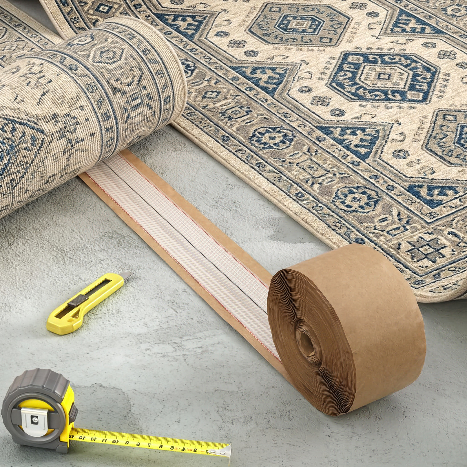 Fasmov Carpet Joining Tape, 4 Inches x 66 ft Carpet Seam Tape, Heat Bond Seaming, Strong Adhesion, DIY Tape for Hardwood Floors, mats, Wall Hanging, Safe