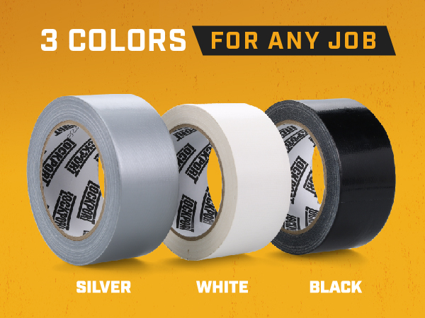 Lockport Duct Tape Heavy Duty Waterproof,20 Yards x 2 Inch,Strong Adhesive Roll for Indoor & Outdoor Repair,No Residue,Tear by Hand - Duct Tape Bulk Value (White, 6-Pack)