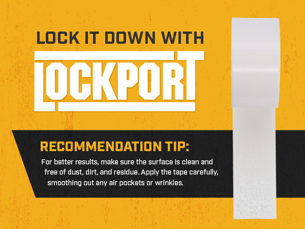 Lockport Duct Tape Heavy Duty Waterproof,20 Yards x 2 Inch,Strong Adhesive Roll for Indoor & Outdoor Repair,No Residue,Tear by Hand - Duct Tape Bulk Value (White, 6-Pack)